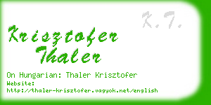 krisztofer thaler business card